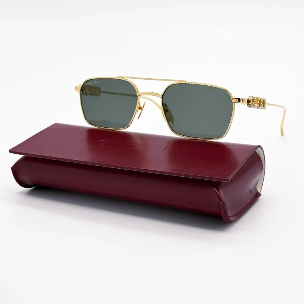 NEW GUCCI SUNGLASSES GOLD UNISEX EYEWEAR GUCCI GG1804S 001